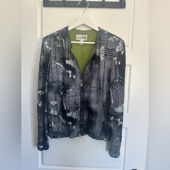 Joseph Ribkoff Jackets & Blazers - Joseph Ribkoff Black and Gray Blazer Artistic Urban Design